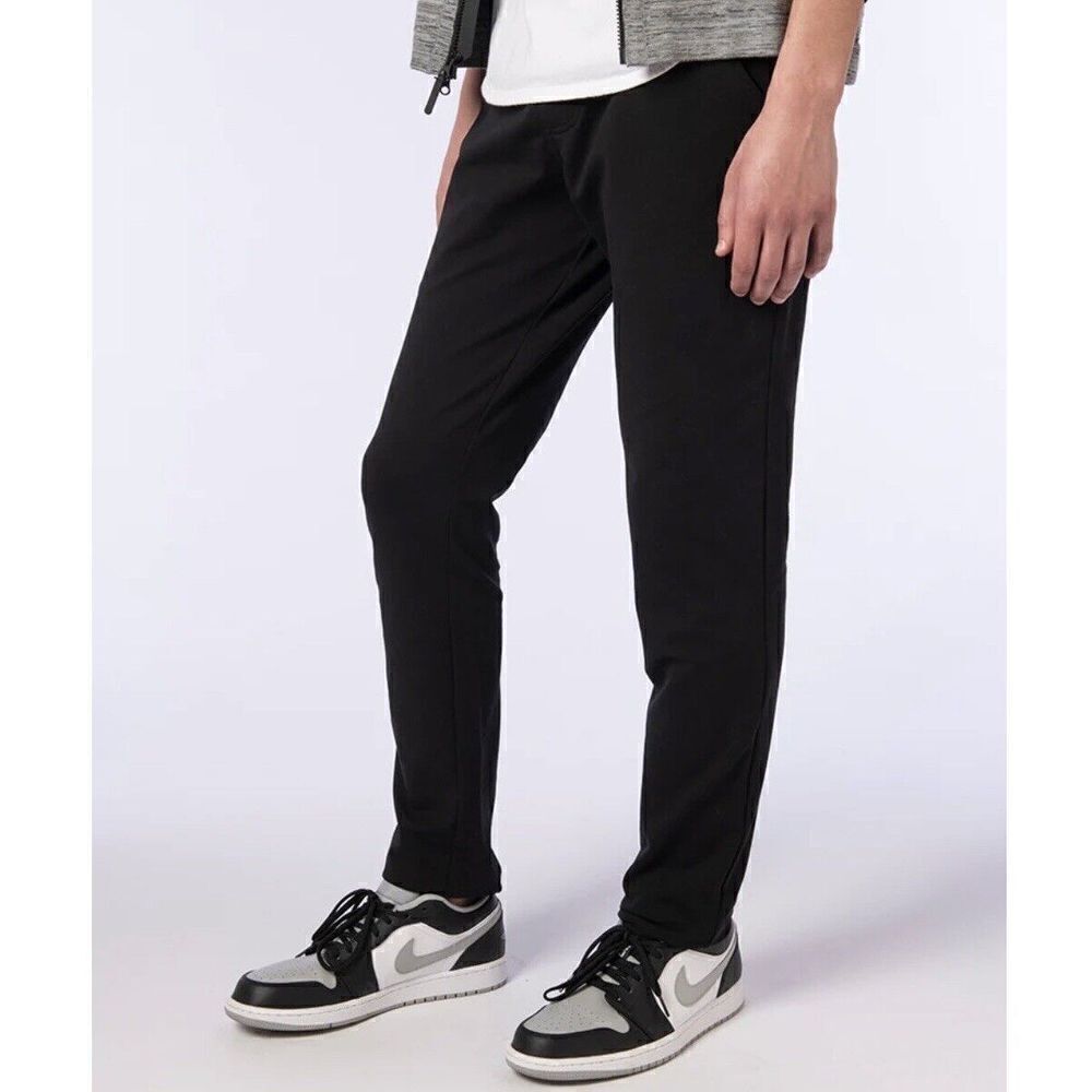 TAYLOR BLUM Pants Mens Small S Park City Dress Sweatpants Black Elastic-Waist